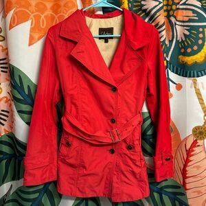 Cole Haan Bold Red Trench Coat